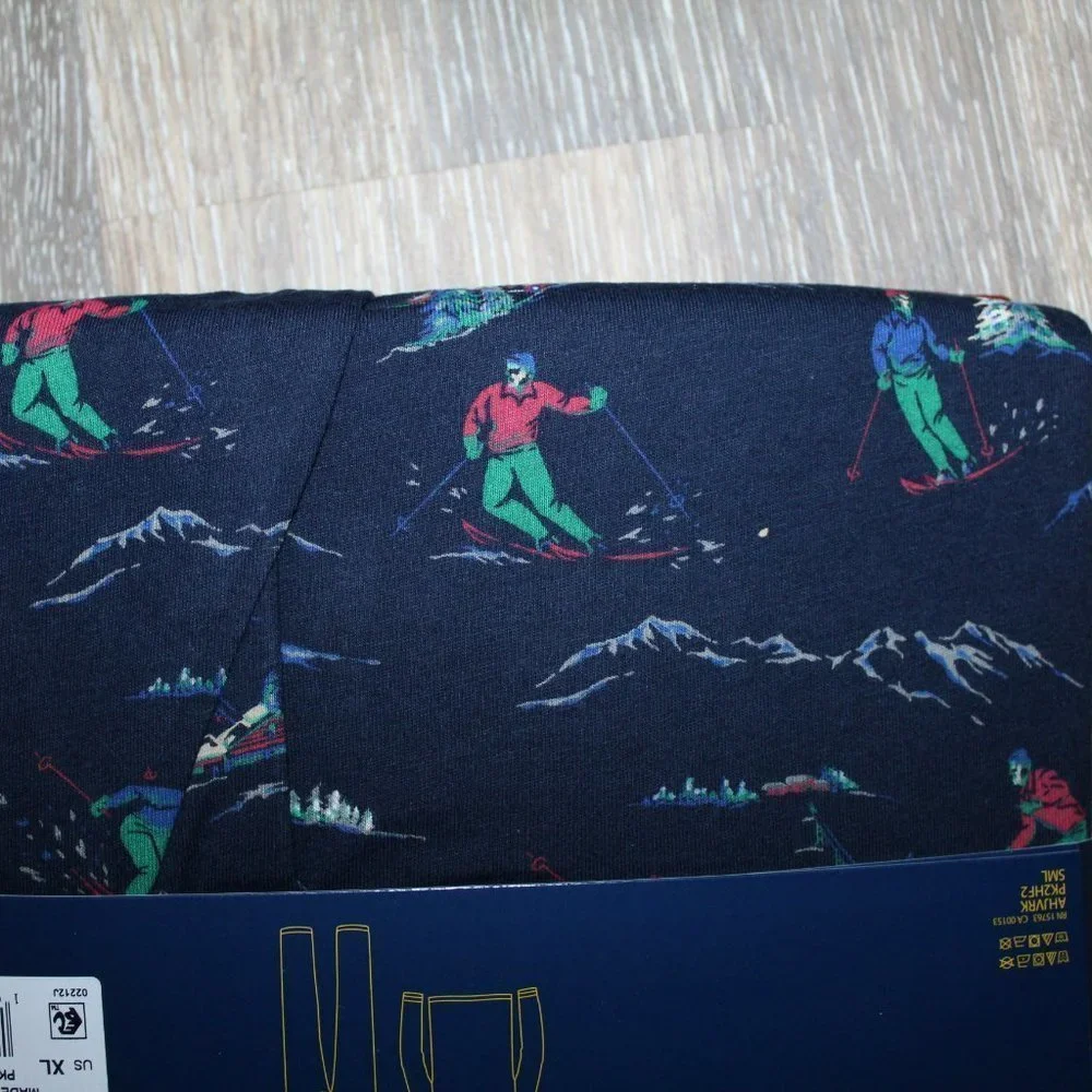 NWT POLO RALPH  LAUREN MEN'S COTTON 2‎ PIECE PAJAMA SET BLUE RED